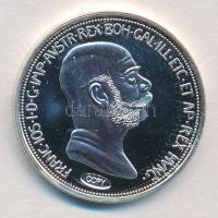 DN "Osztrák-Magyar Monarchia pénzei utánveretben - 1908. 5 Korona" ezüstözött Cu-Ni emléké...