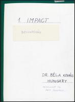 cca 1978 Dr. Kovács Béla: Becsapódás, feliratozott vintage fotó, a kortárs magyar fotográfia avantga...