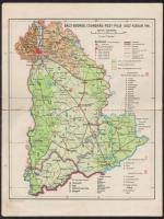 cca 1930 Bács -Bodrog, Csongrád, Pest-Pilis-Solt-Kiskun VM. térkép 1:800.000, dr. Kéz Andor, Révai offsetnyomása, 32x24cm
