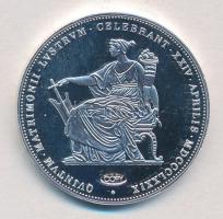 DN "Osztrák-Magyar Monarchia pénzei utánveretben - 1879. 2 Gulden" ezüstözött Cu-Ni emlékérem "COPY" beütéssel, tanúsítvánnyal (38mm) T:PP