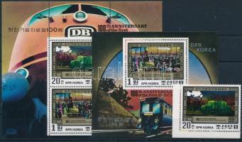 Railway stamp + minisheet + block, Vasút bélyeg + kisív + blokk