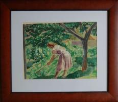 Kohán György (1910-1966) Kertben 70x60cm keretben szignált