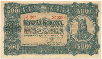 1923. 500K "Magyar Pénzjegynyomda Rt. Budapest" nyomdahely jelöléssel T:III szép papír