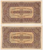 1923. 100K (2x) "Magyar Pénzjegynyomda Rt." nyomdahely jelöléssel T:I