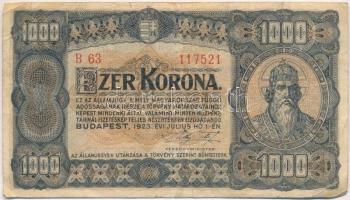 1923. 1000K nyomdahely jelölés nélkül T:III