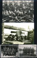 cca 1915-1941 6 db I. és II. világháborús katonai fotó, köztük 2 db modern előhívás, 6x8 és 10,5x15 cm közti méretben