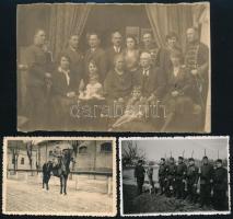 cca 1915-1941 6 db I. és II. világháborús katonai fotó, köztük 2 db modern előhívás, 6x8 és 10,5x15 ...