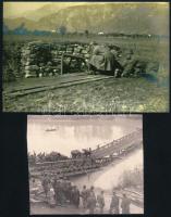cca 1912-1916 5 db katonai fotó, köztük 2 db modern előhívás,10x6 és 10x15 cm közti méretben