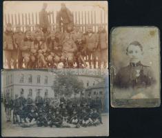 cca 1912-1916 5 db katonai fotó, köztük 2 db modern előhívás,10x6 és 10x15 cm közti méretben