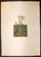 Vén Zoltán (1941- ) Biblia Pauperum, számozott, szignált rézkarc merített papíron (EA VI/XV. jelzéssel) 42x30cm + rövid ismertető a művészről