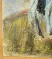 Kádár jelzéssel: Akt lovakkal. Pasztell, papír, üvegezett kertben, 30×41 cm