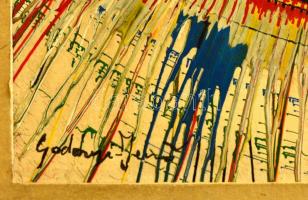 Gadányi jelzéssel: Kompozíció. Akril, karton, keretben, 27×19 cm