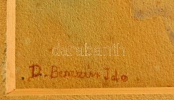 Benczúr jelzéssel: Kamilla. Akvarell, karton, foltos, 27×21 cm