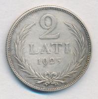 Lettország 1925. 2L Ag T:2 patina Latvia 1925. 2 Lati Ag C:XF patina  Krause KM#8