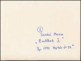 cca 1973 A kortárs magyar fotográfia avantgarde korszakából Szabó Anna: Emlékek I-II. című 2 db vint...