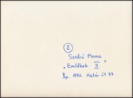 cca 1973 A kortárs magyar fotográfia avantgarde korszakából Szabó Anna: Emlékek I-II. című 2 db vint...