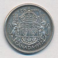 Kanada 1957. 50c Ag "II. Erzsébet" T:2- kis patina 
Canada 1957. 50 Cents Ag "Elizab...
