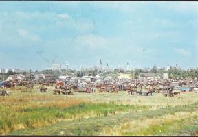 cca 1972 Kecskeméti városképek, 9 db vintage színes dia Vincze János (1922-1998) kecskeméti fotóművé...