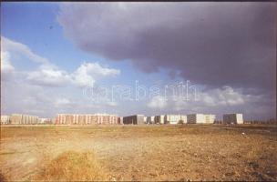 cca 1972 Kecskeméti városképek, 9 db vintage színes dia Vincze János (1922-1998) kecskeméti fotóművé...