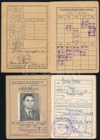 1942-1995 Vegyes belépő és igazolvány tétel: Levente igazolvány, Légoltalmi igazolvány, Fészek Művés...