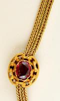 cca 1900 Arany óralánc, 14 K arany, rubinkővel. Jelzett. / cca 1900 Gold watchchain. 14 C with rubin...