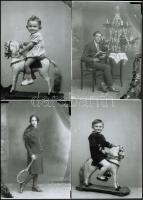 cca 1926 Eger, a Foto-GRÁF műterem hagyatékában levő 13 db vintage üveglemez negatívról készült mai nagyítások, változatos témákról, 13x18 cm