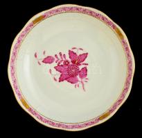 Herendi Apponyi mintás leveses csésze + alj (4 db), kézzel festett, jelzett, hibátlan