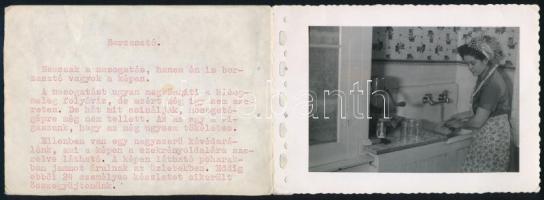 cca 1960-1970 3 db életkép, kísérő szöveggel, 9×13 cm