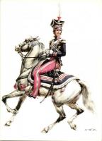 23 db MODERN használatlan huszár motívumlap, W. Tritt szignóval / 23 modern unused hussars motive ca...