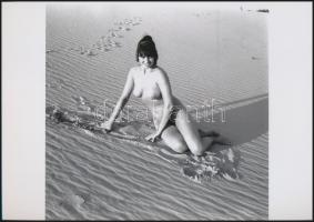 cca 1970 Irány a csúcs, szolidan erotikus fényképek, 4 db vintage negatívról készült mai nagyítások,...