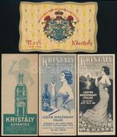 cca 1920 Ásványvíz és gyógyvíz számolócédula tétel, 7 db, Szántói savanyúvíz forrás, Polenai Szolyva...