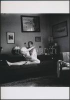 cca 1970 Mindent bele, szolidan erotikus fényképek, 4 db vintage negatívról készült mai nagyítások, 25x18 cm / 4 erotic photos, 25x18 cm