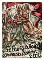 A Magyar Tanácsköztársaság Plakátjai; Világ proletárjai egyesüljetek! 1975. - 16 darabos sorozat / P...