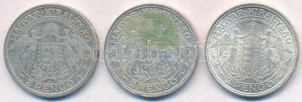 1929-1938. 2P Ag "Madonna" (3xklf) T:1-,2,3 Adamo P7