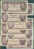 100Ft 1975. (2x), 1980., 1984. (3x), 1992. (2x) T:II,III Összesen 8db