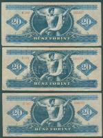 1965. 20Ft (3x) T:II/III,III