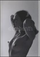 cca 1975 Testbeszéd, szolidan erotikus fényképek, 4 db vintage negatívról készült mai nagyítások, 25...