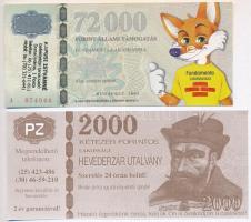 4db-os vegyes magyar reklámpénz, utalvány tétel, közte "Fundamenta", "Lakossági Heved...