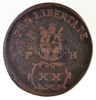 1705. XX Poltura Cu "II. Rákóczi Ferenc" (15,25g) T:2- Hungary 1705. XX Poltura "Fran...