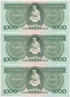 1983. március 25. 1000Ft "A" (3x) egyugrásos sorszámkövetők T:II szép, ropogós papír
