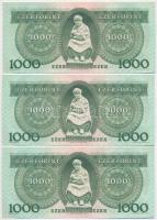 1983. november 10. 1000Ft "B" (3x) sorszámkövetők T:II szép, ropogós papír