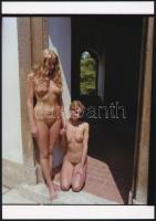 cca 1977 Minden olyan gömbölyű, szolidan erotikus fényképek, 4 db vintage negatívról készült mai nag...