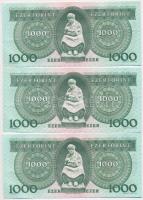 1983. november 10. 1000Ft "D" (3x) sorszámkövetők T:III szép, ropogós papír