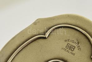 Ezüst (Ag.) tejszín kiöntő és cukortartó, jelzett, súlyozott, bruttó:197 g (2 db), m:10 és 8,5 cm