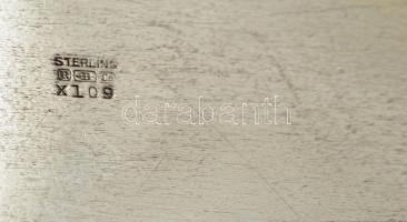 Ezüst (Ag.) monogramos tálca, jelzett, 20×11,5 cm, nettó:140 g