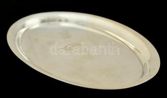 Ezüst (Ag.) monogramos tálca, jelzett, 20×11,5 cm, nettó:140 g