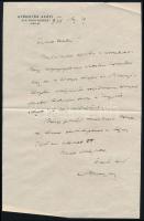 1928 gróf Apponyi Albert (1846-1933) saját kézzel írt és aláírt levele Végh Endrének, az Iparművészeti múzeum igazgatójának, megcímzett levélborítékkal, valamint egy cikk korrektúrájával