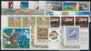 1990-1991 12 klf bélyeg + 2 klf hármascsík + négyestömb + blokk, 1990-1991 12 stamps + 2 stripes of 3 + block of 4 + block