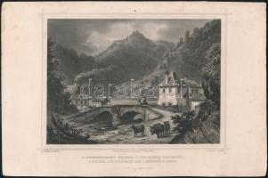 cca 1840 Ludwig Rohbock (1820-1883): Verestorony szoros (Erdély) acélmetszet /  steel-engraving page size: 16x26 cm