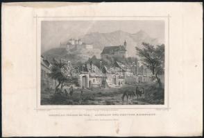 cca 1840 Ludwig Rohbock (1820-1883):Brassó, az óváros és a vár acélmetszet / Brasov steel-engraving page size: 16x26 cm